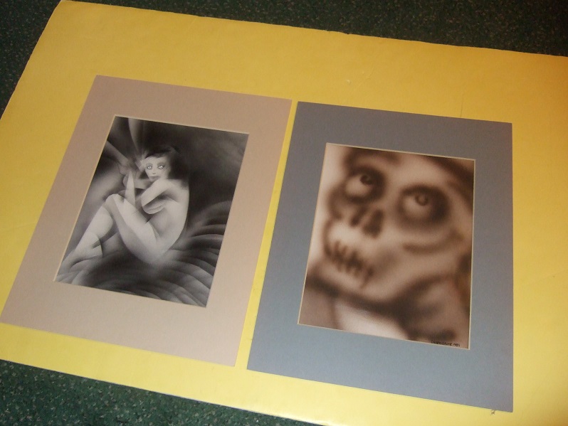 Image for Original Art / Photo Images By Derek Grime - 2 Pieces ( One is a Skeletal Face / Other is an Alien Woman )
