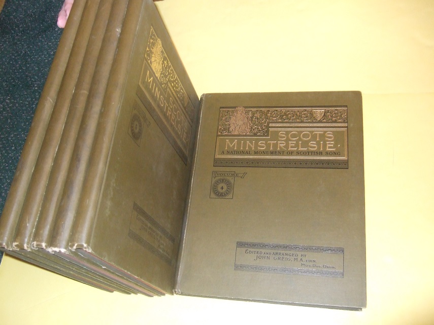Image for SIX VOLUMES: Scots Minstrelsie : a national monument of Scottish song / edited and arranged by John Greig -Book i, ii, iii, iv, v, vi / 1, 2, 3, 4, 5, 6 ( Scotland Music )(includes a Glossary of Scottish Words )( Illustrated By F Michael  Brown )