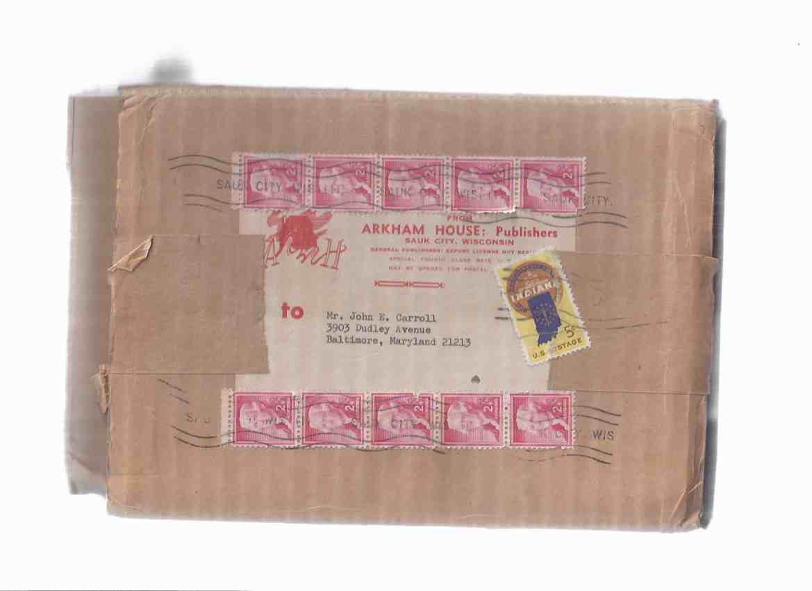 Image for ARKHAM HOUSE Mailing Carton / Box from 1966 / 1967