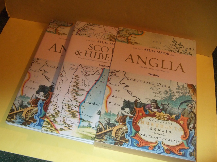 Image for ANGLIA: TWO BOOKS in SLIPCASE: ATLAS MAIOR of 1665: England / Angleterre (volume 1 ) -with Scotia & Hibernia ( Scotland & Ireland / L'Ecosses et L'Irlande / Schottland Und Irland )(vol. 2 / Taschen Books (Text in German French / English )( All 113 Maps)