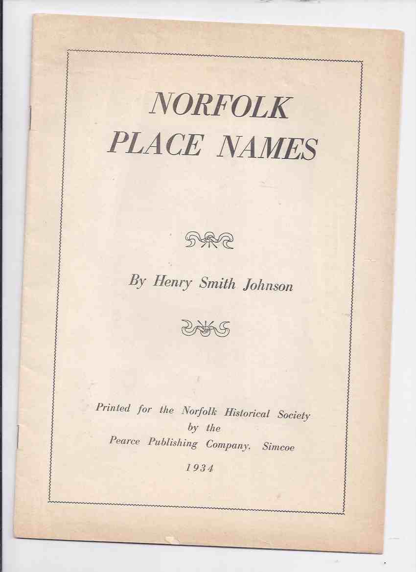 Image for Norfolk Place Names:  Printed for the Norfolk ( County ) Historical Society